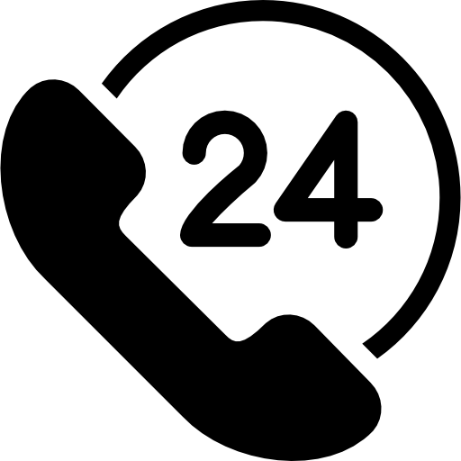Icon of a phone and the amount '24'