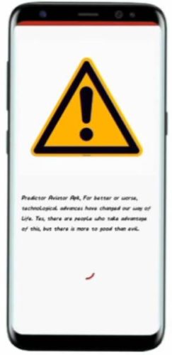 A smartphone displaying disclaimer with warning icon