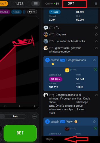 Aviator game chat